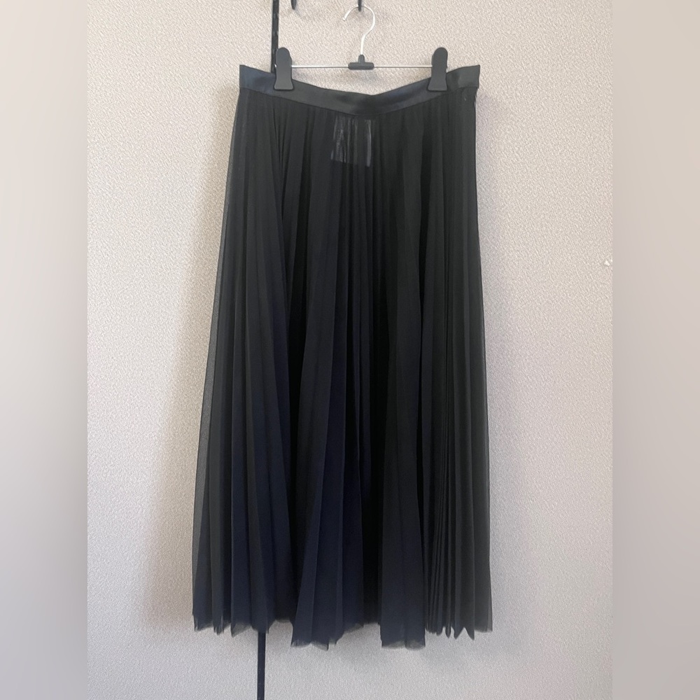 JUNYA WANTANABE pleated sheer black skirt